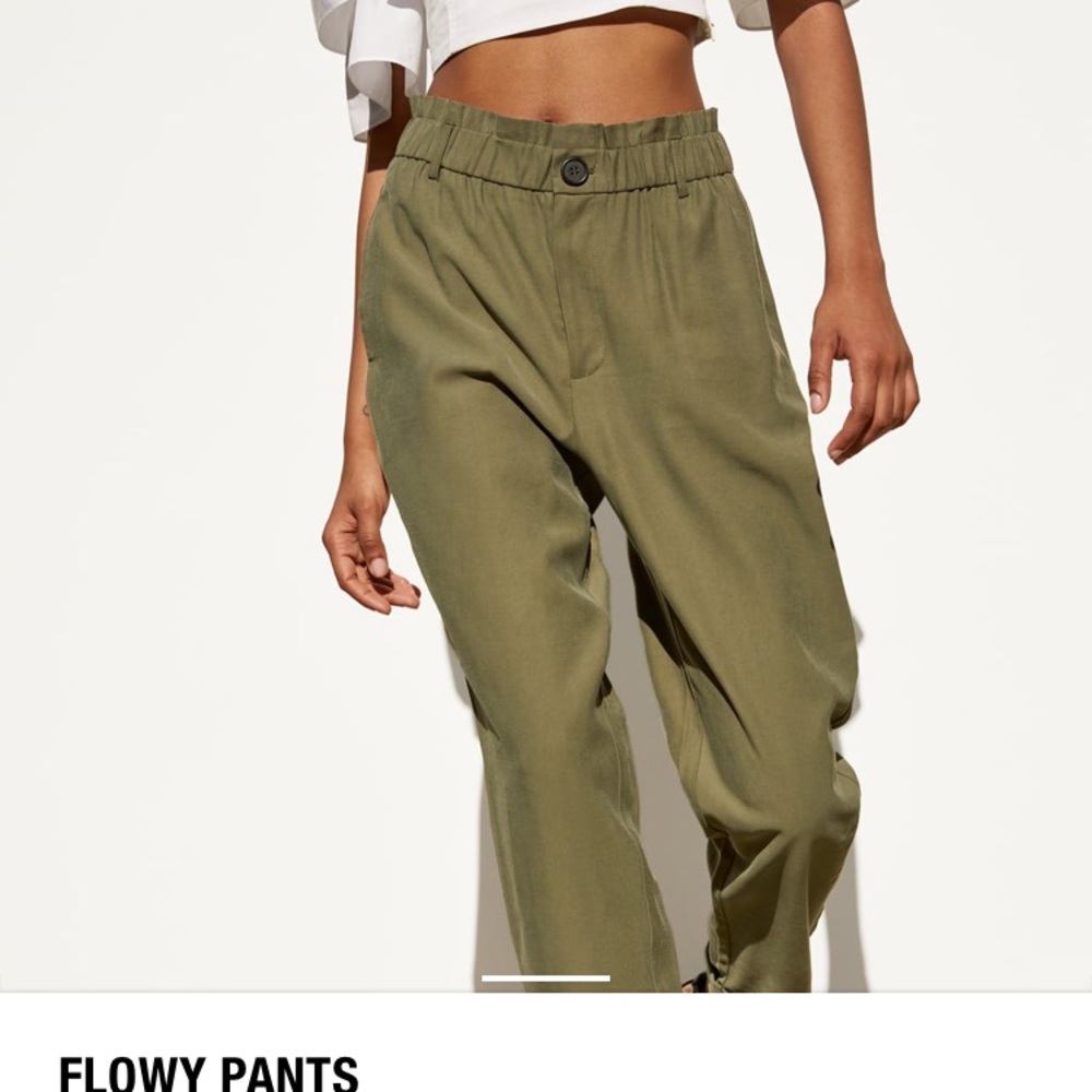 Flowy olive pants perfect for spring. Never worn! - Picture 2 of 6